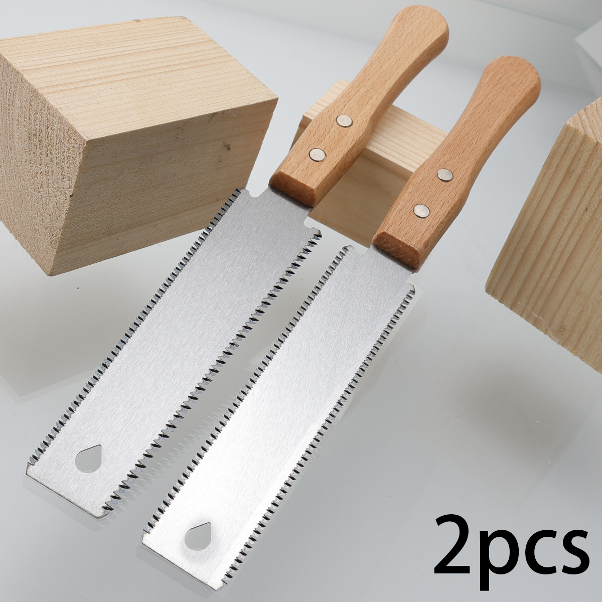 Woodworking In Japanese - Two 12.2-inch double-edged Japanese-style trimming saws,