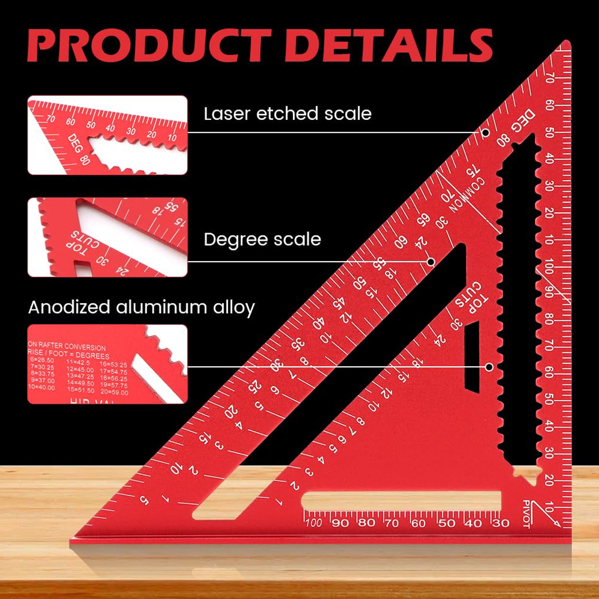 Aluminum Alloy Speed Square Hi - Woodworking Groove recensione e prezzo