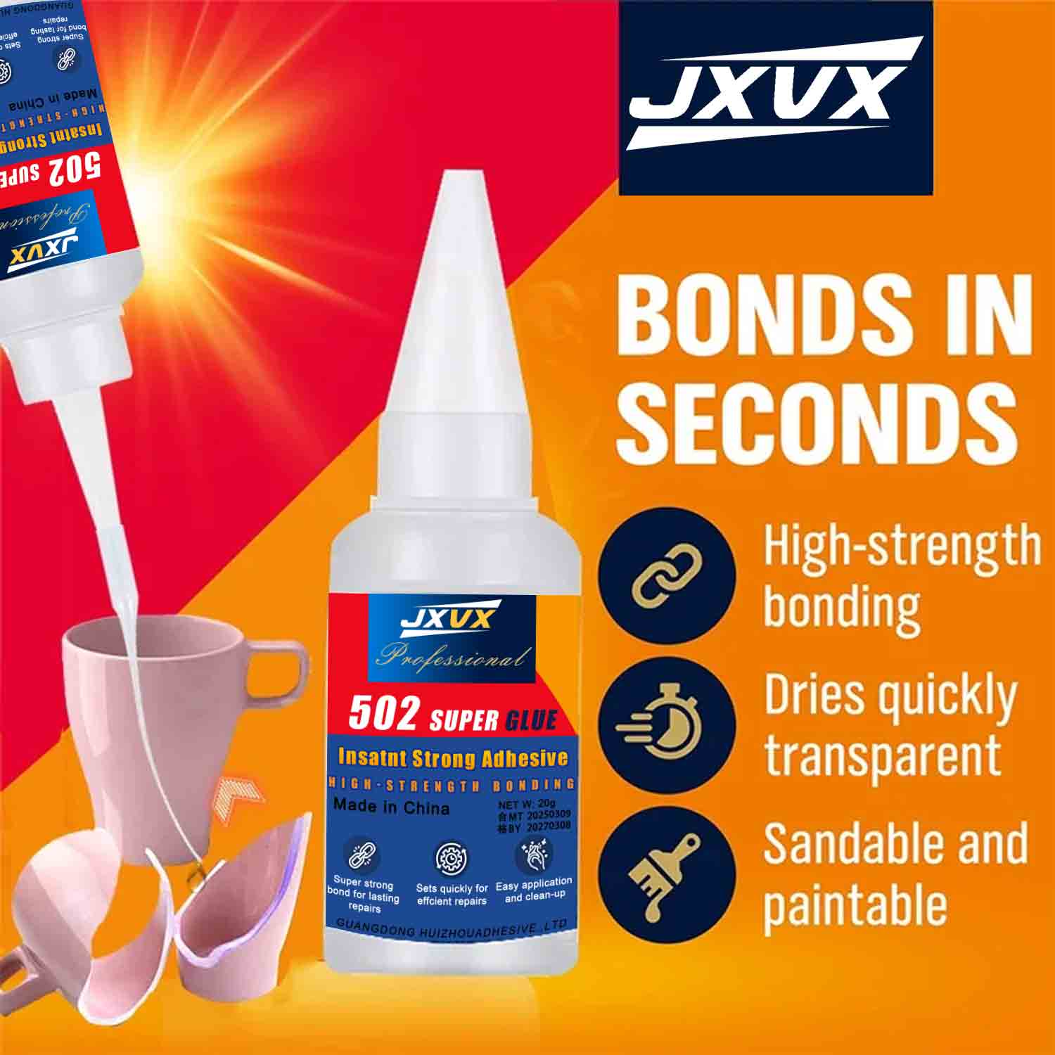 JXVX 1-5 PCs Super glue 502 Hi - Woodworking Quick Glue recensione e prezzo