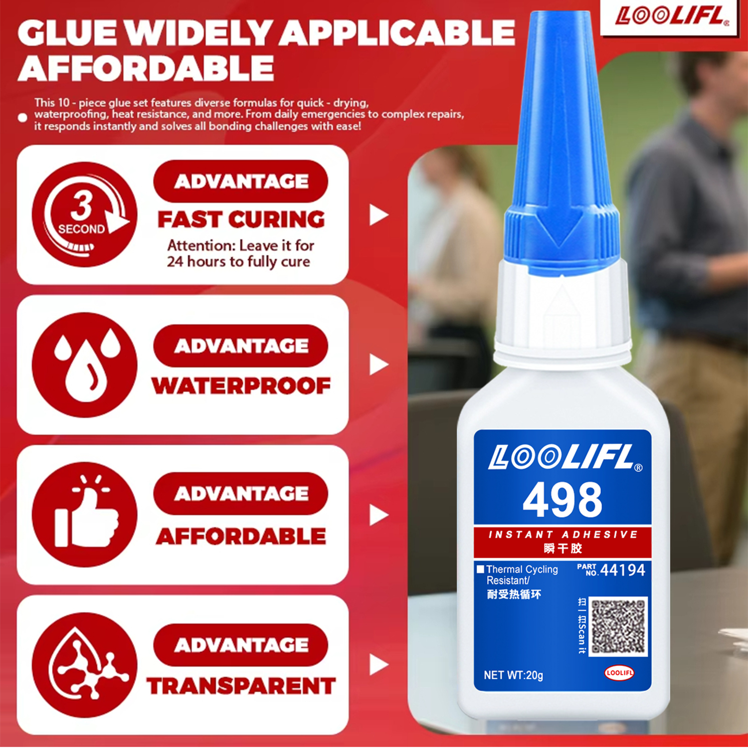 LOOLIFL 498 20ml Super Glue Li - Woodworking Quick Glue recensione e prezzo